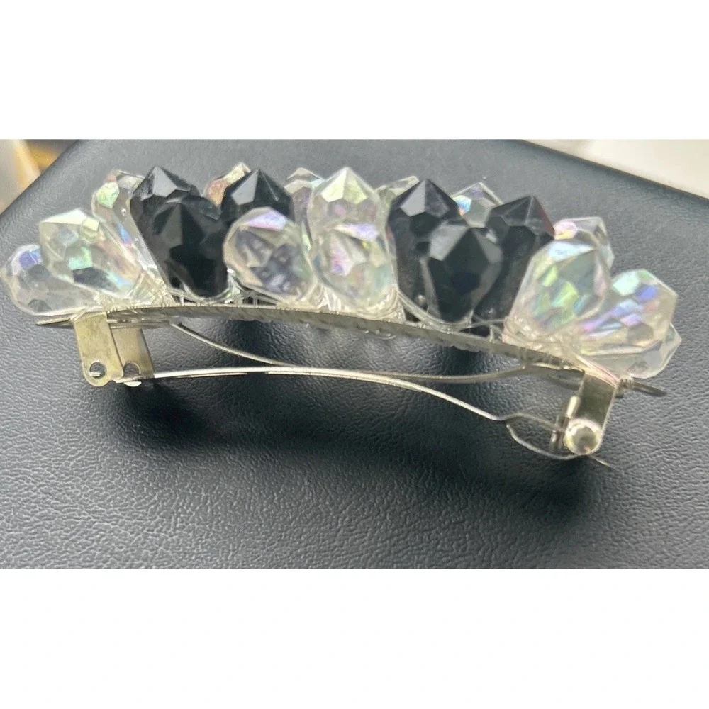 Lot Of 4 Vintage Hair Clips Steampunk Cherub, Wooden Beads, Crystal, Black. READ